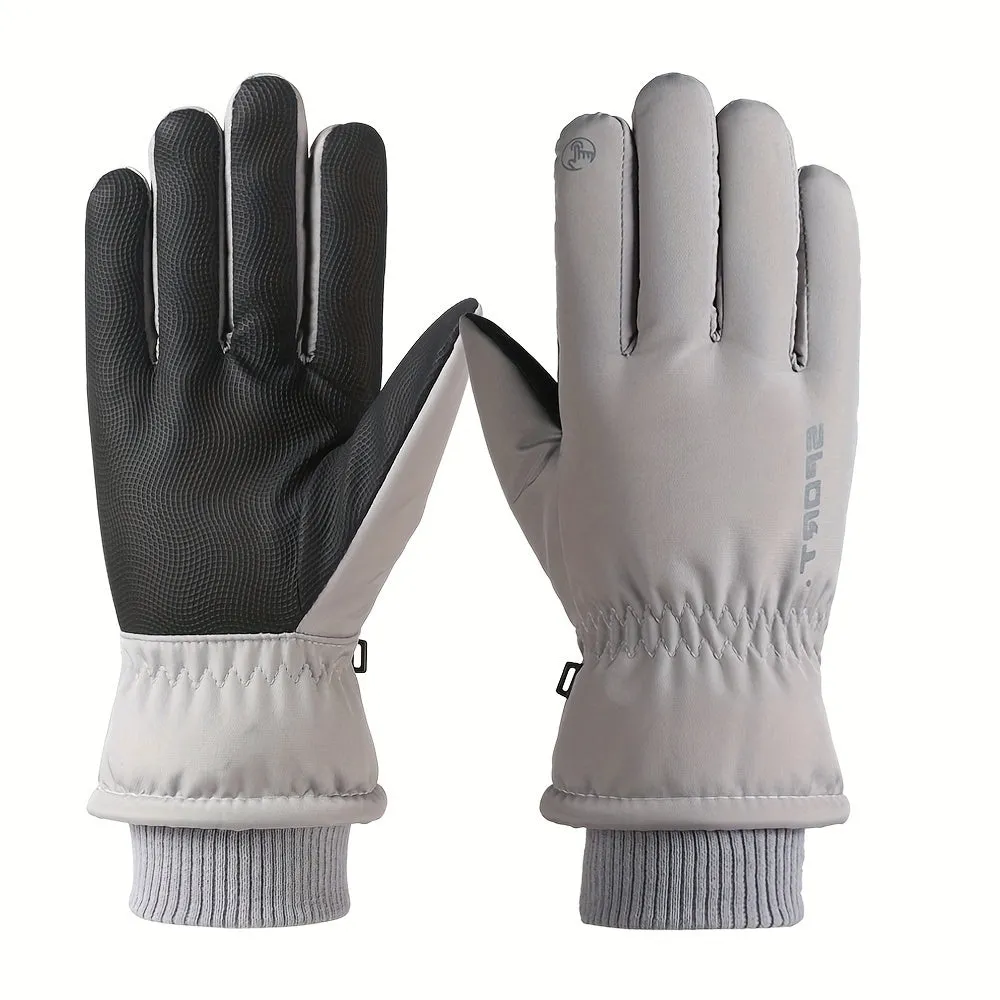 1pair Warm And Comfortable Touch Screen Skiing Gloves, Suitable For Skiing And Hiking