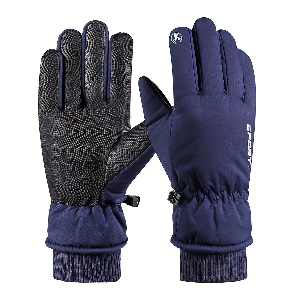 1pair Warm And Comfortable Touch Screen Skiing Gloves, Suitable For Skiing And Hiking