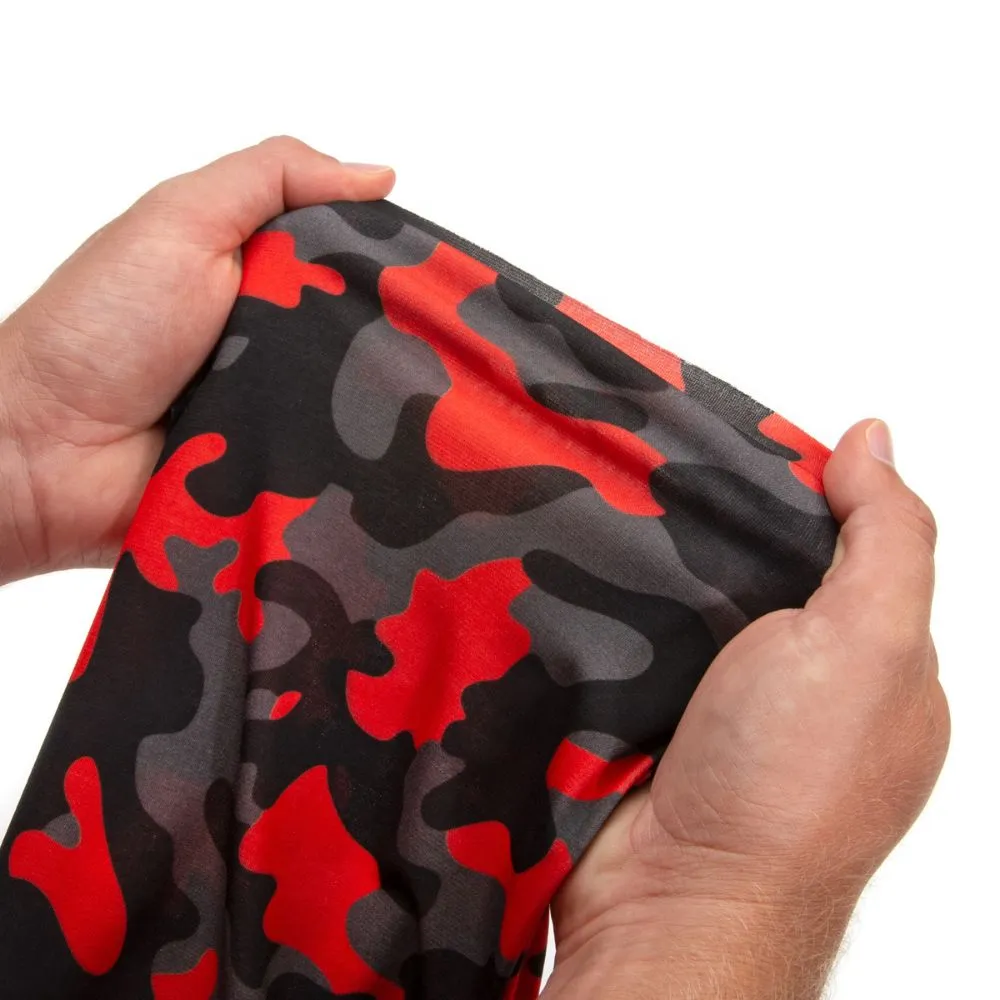 212 Performance FC3-05-000 Protective Neck Gaiter and Particulate Filtering Face Cover in Red / Grey / Black Camo Black