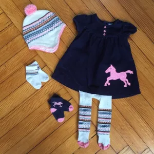 5 Piece Carter’s Navy Corduroy Dress Bundle