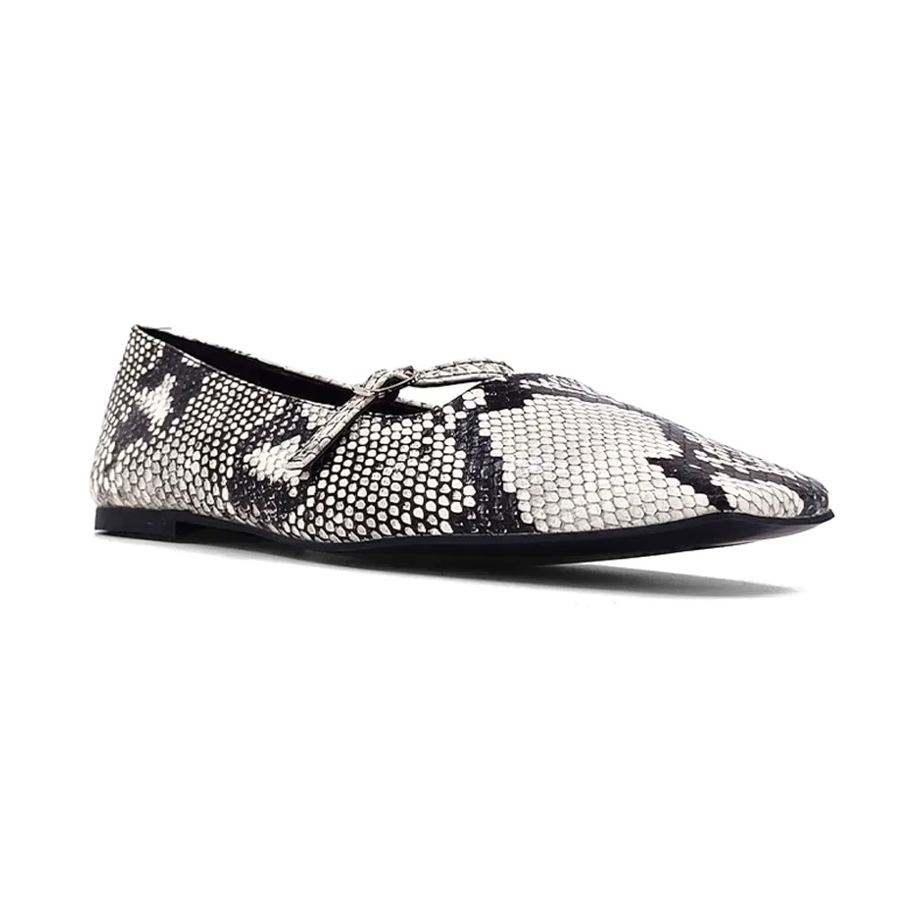 Adele Snake Mary Jane Ballet Flats