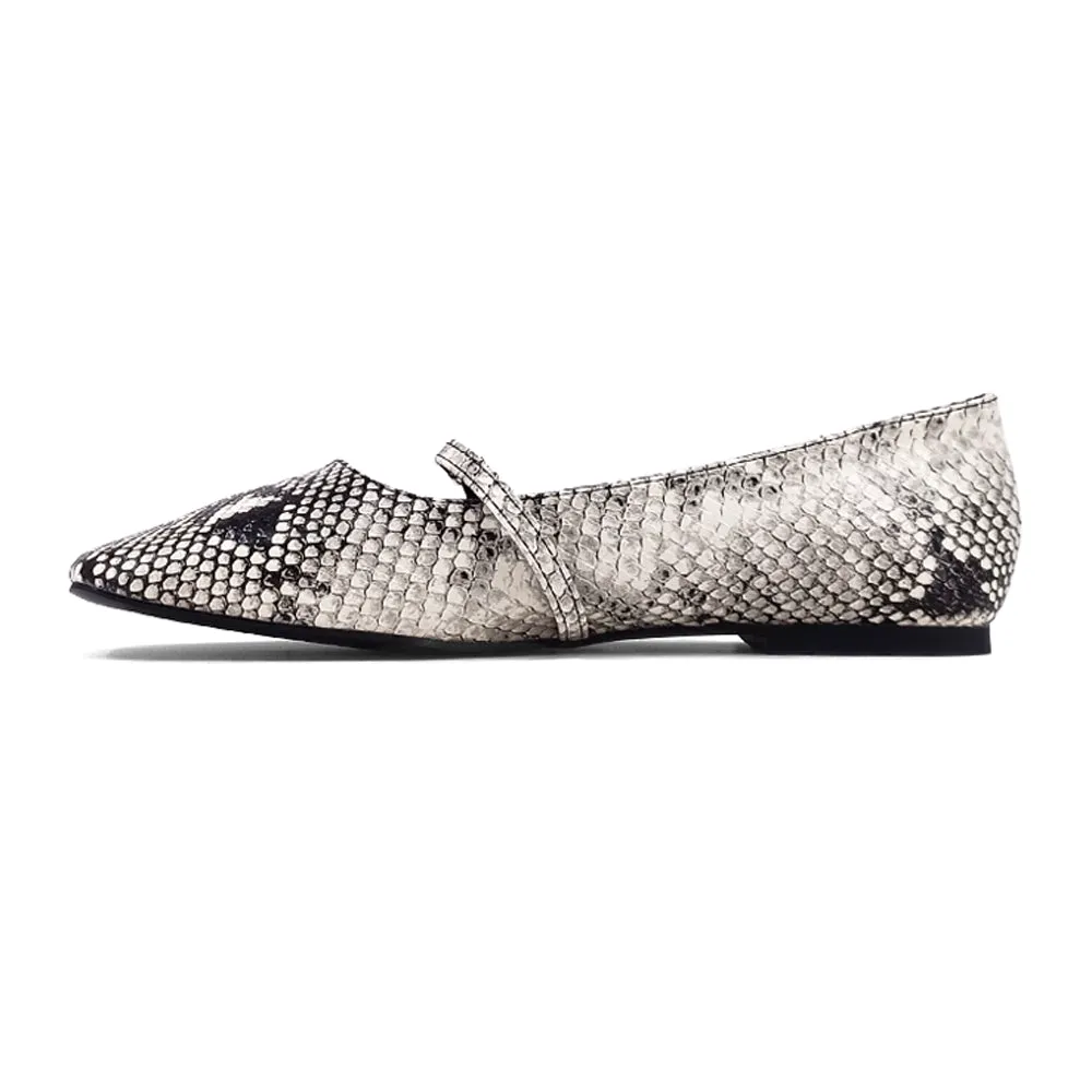 Adele Snake Mary Jane Ballet Flats