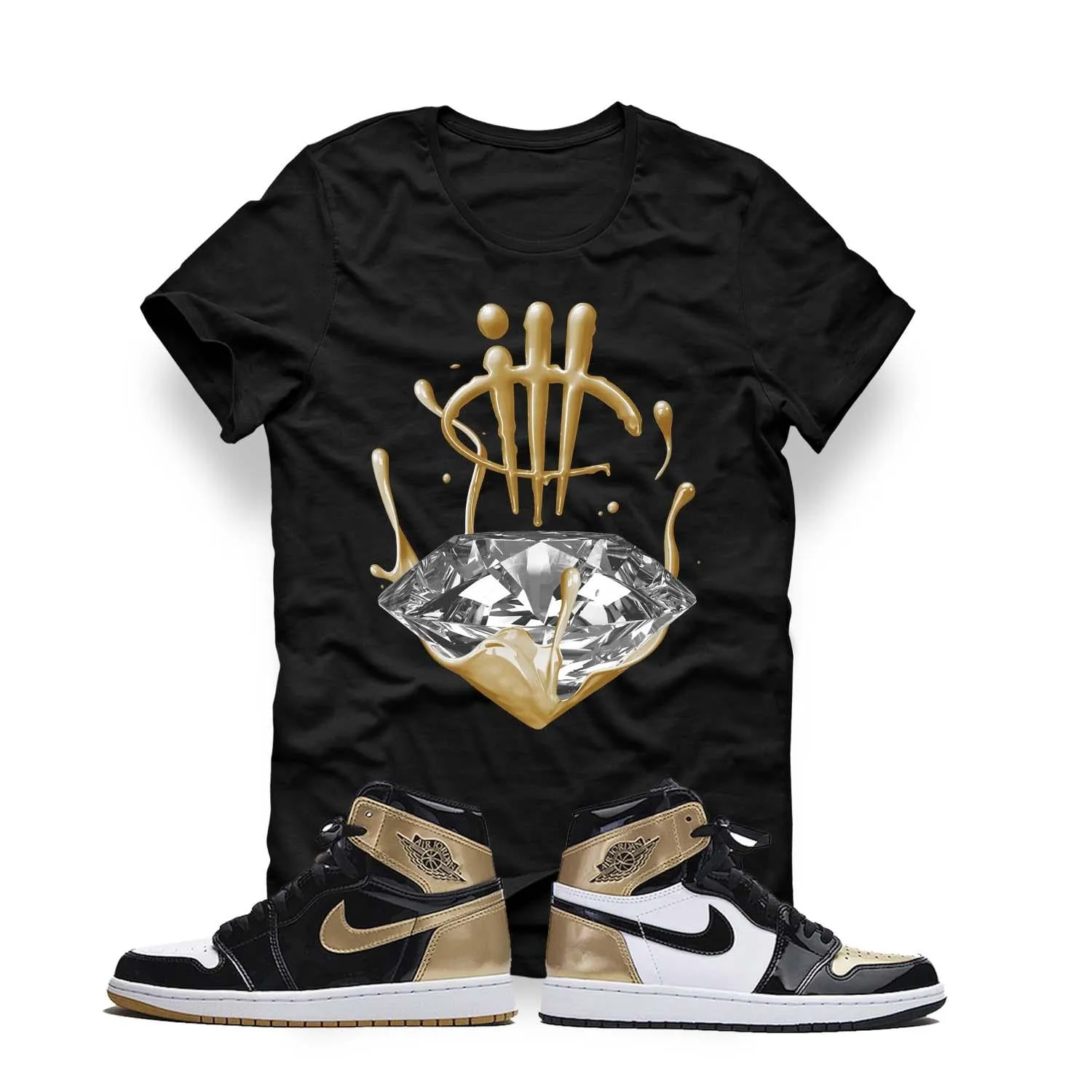 Air Jordan 1 RETRO HIGH OG GOLD TOE Black T (Drip)