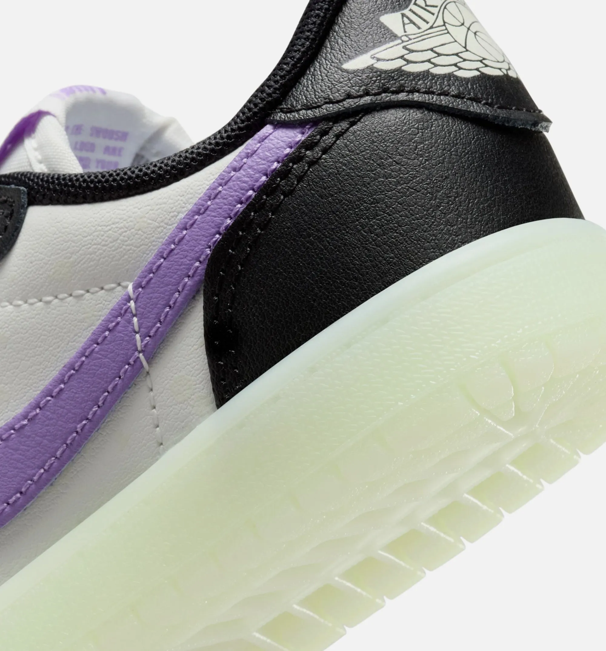 Air Jordan 1 Retro Low Black Raspberry Preschool Lifestyle Shoe - Black/Black Raspberry/Volt Tint