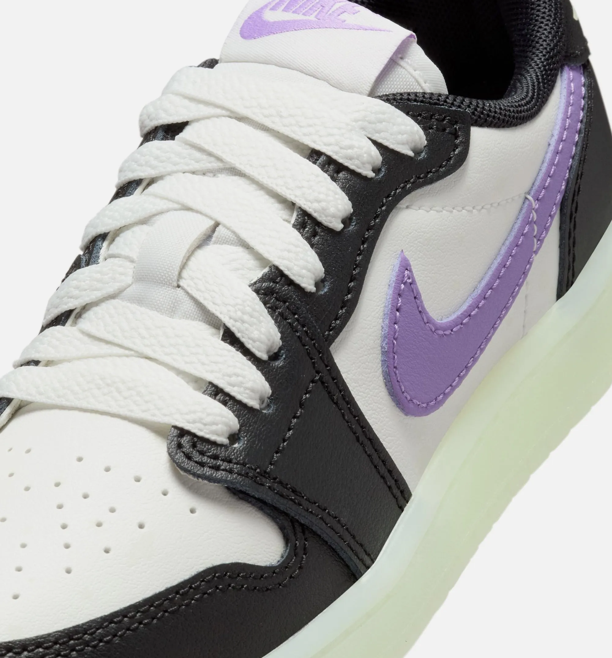 Air Jordan 1 Retro Low Black Raspberry Preschool Lifestyle Shoe - Black/Black Raspberry/Volt Tint