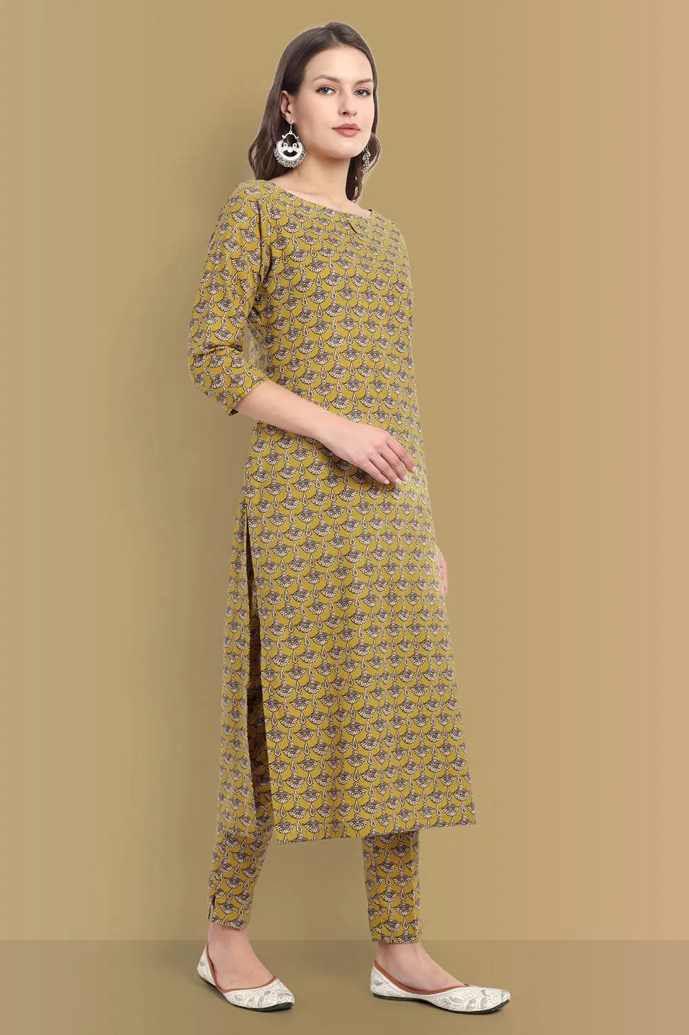 Ajrak Print Boat Neck Kurta - Traditional Handcrafted Cotton Elegance