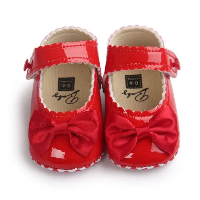 Autumn Infant Baby Girl Soft Sole PU Leather First Walkers Bebe Crib Bow Shoes 0-18 Months Moccasins Shoes New Arrival