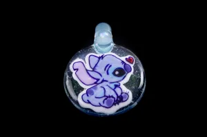 AVI Glass UV Reactive Stitch In Love Pendant with Opal