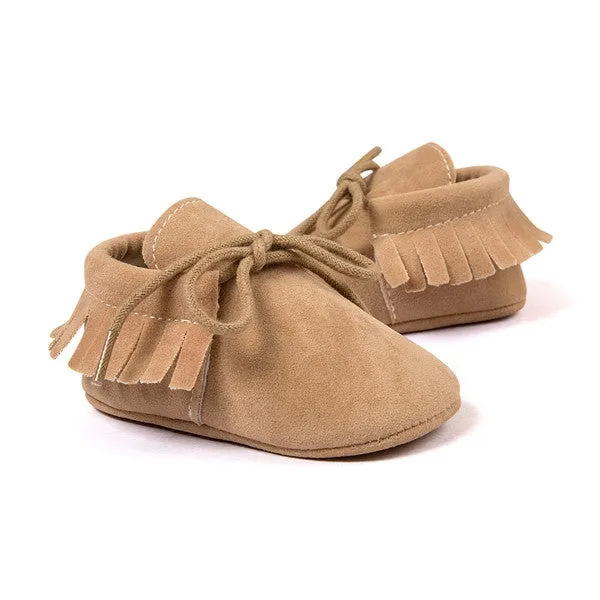 Baby Boy Girl Moccasins Moccs Shoes First Walkers Bebe Fringe Soft Soled Non-slip Footwear Crib Shoes PU Suede Leather Newborn