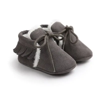 Baby Boy Girl Moccasins Moccs Shoes First Walkers Bebe Fringe Soft Soled Non-slip Footwear Crib Shoes PU Suede Leather Newborn