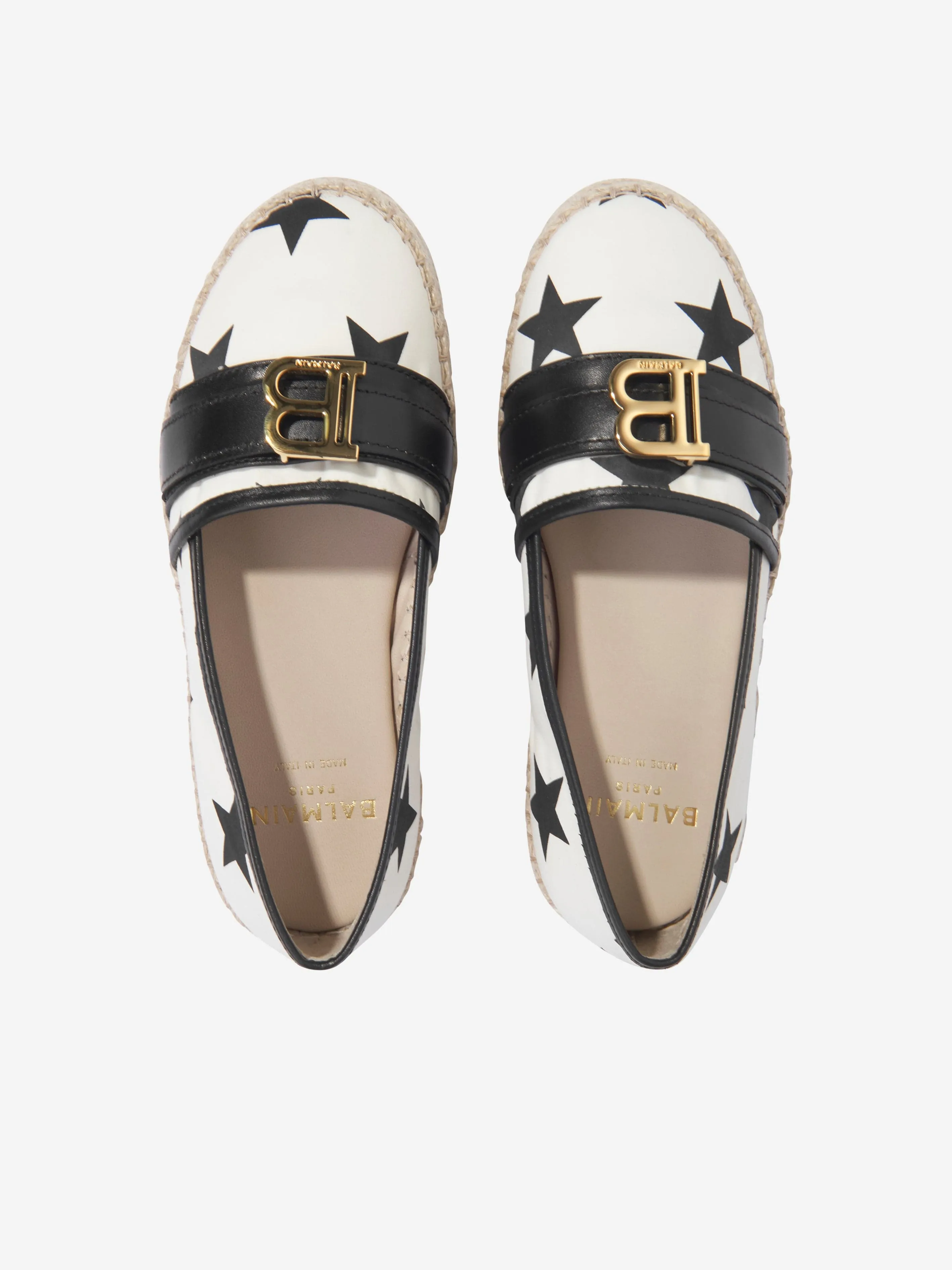 Balmain Girls Star Espadrilles in Ivory