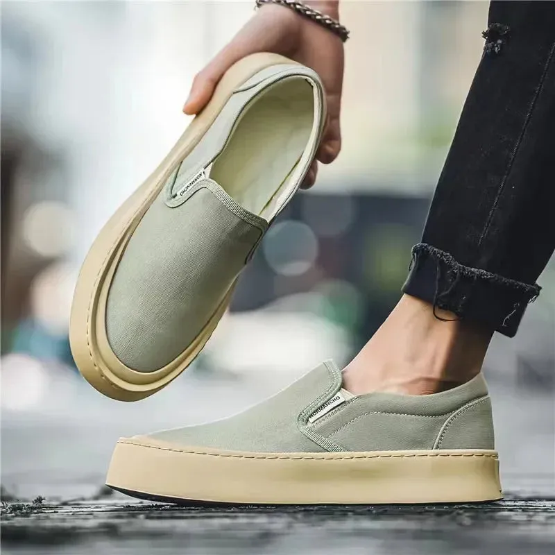 binfenxie  -  Men Shoes Summer Canvas Shoes Breathable Comfortable Outdoor Slip on Walking Sneakers Classic Loafers for Men