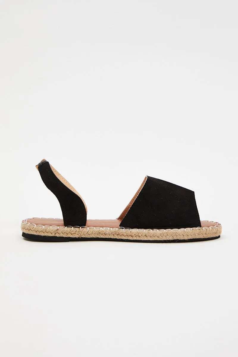 Black Strap Detail Espadrilles