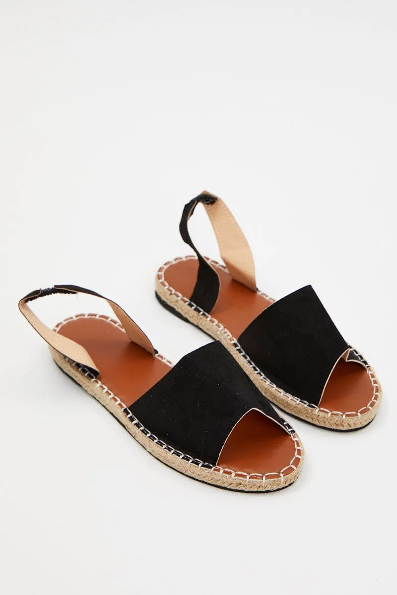 Black Strap Detail Espadrilles