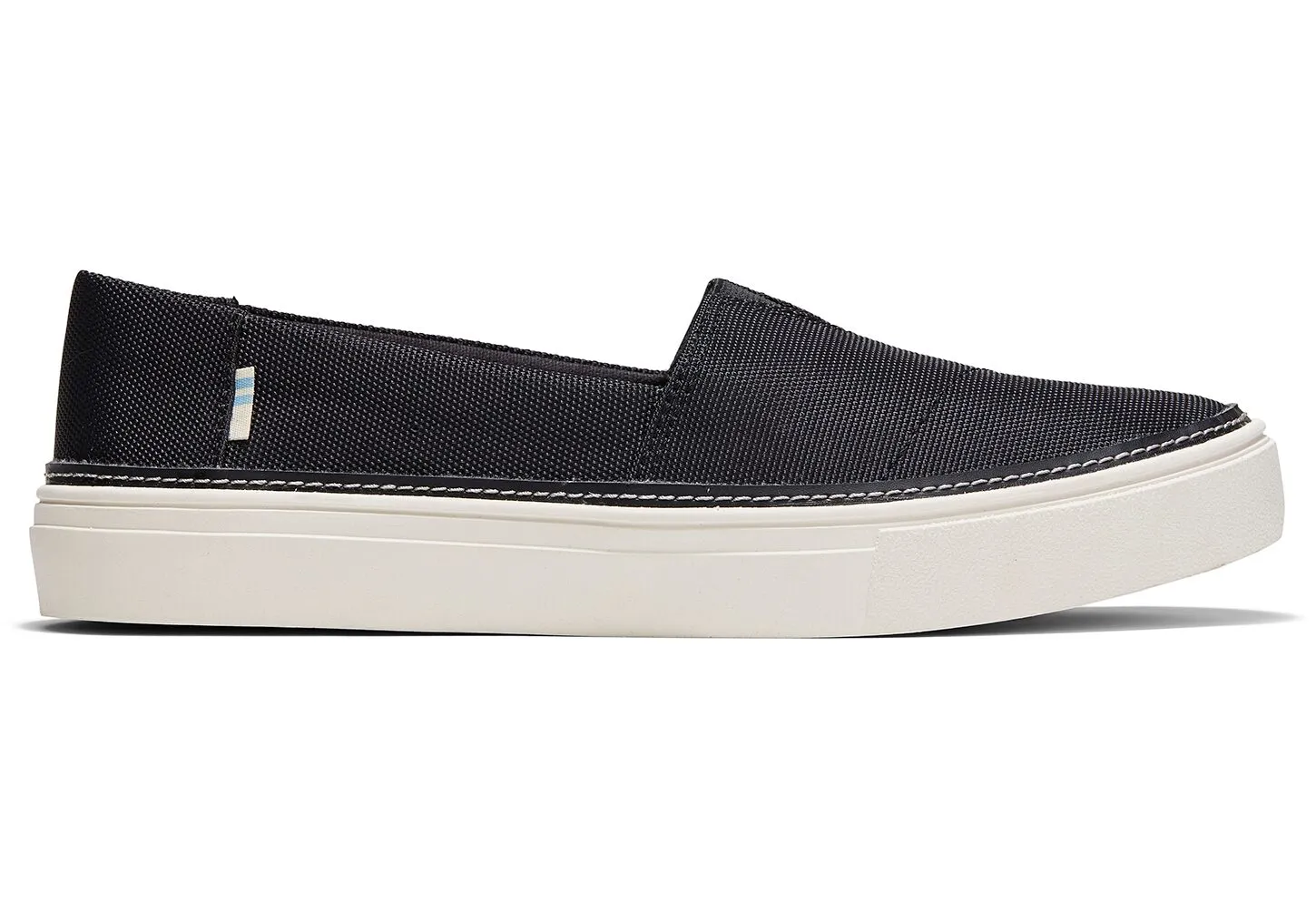 Black Textured Woven Women's Parker Slip-Ons