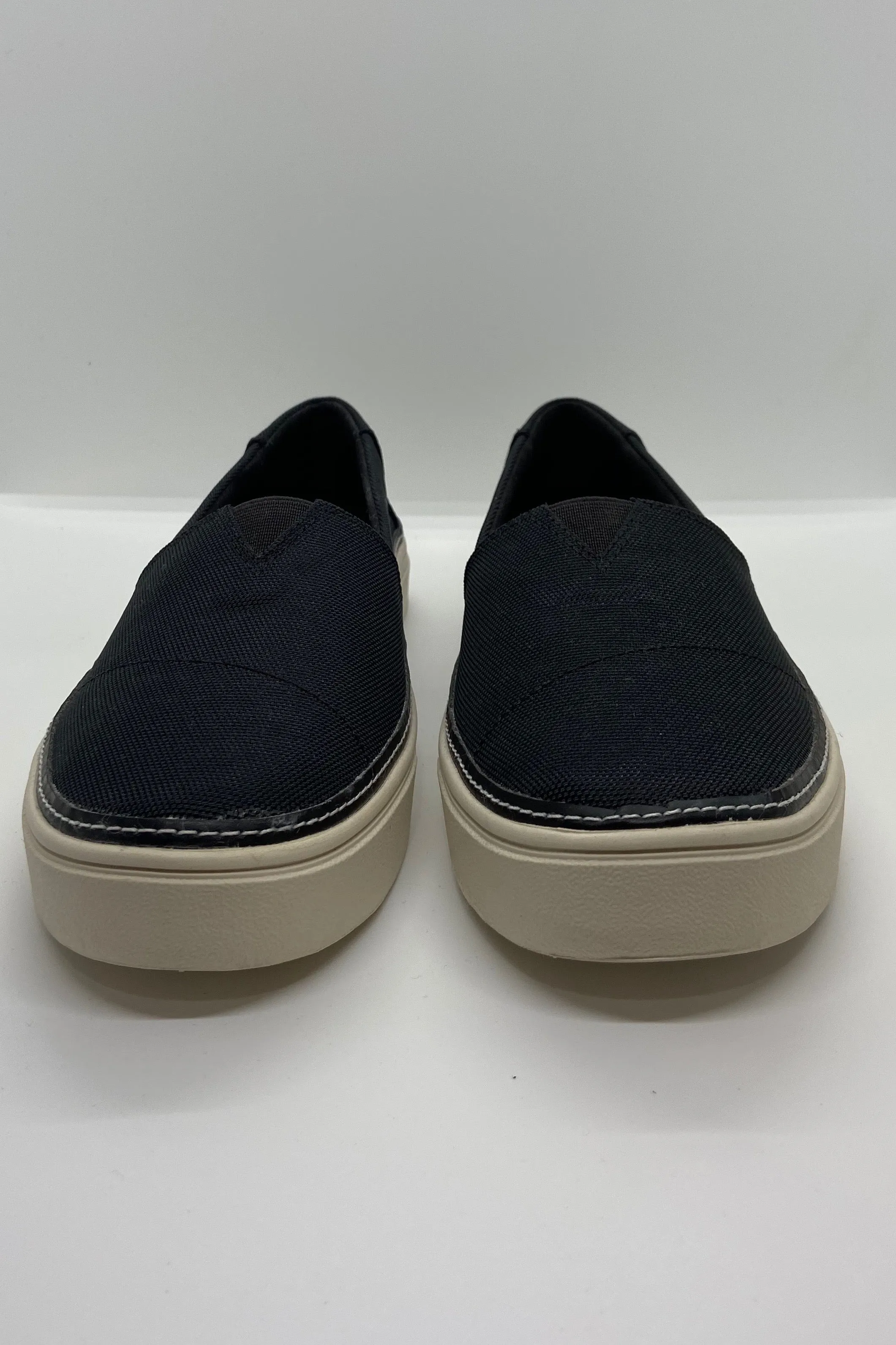 Black Textured Woven Women's Parker Slip-Ons