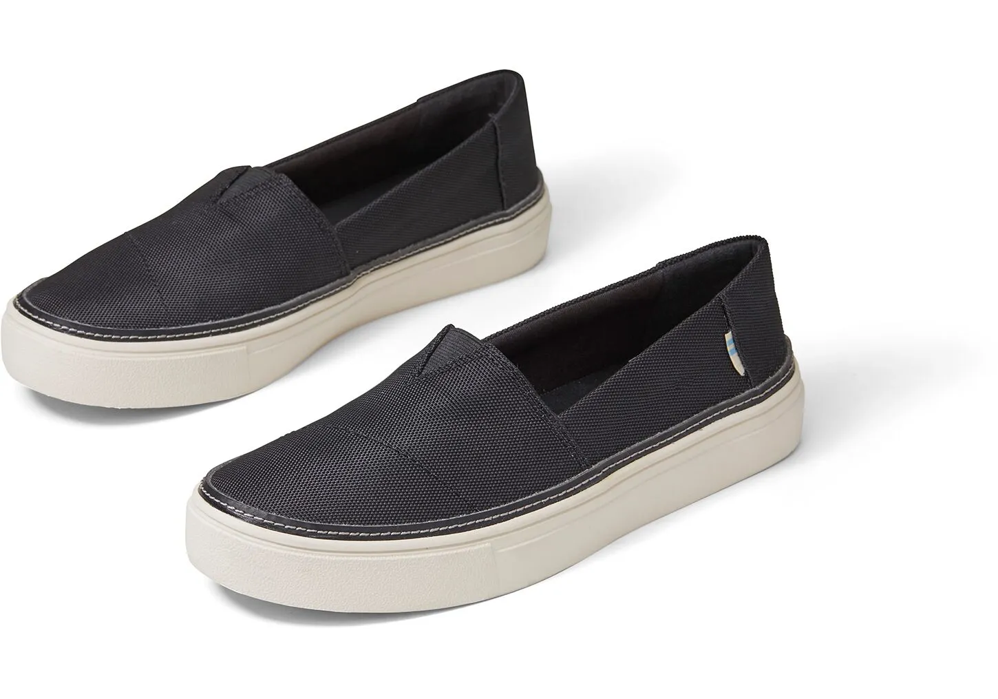 Black Textured Woven Women's Parker Slip-Ons