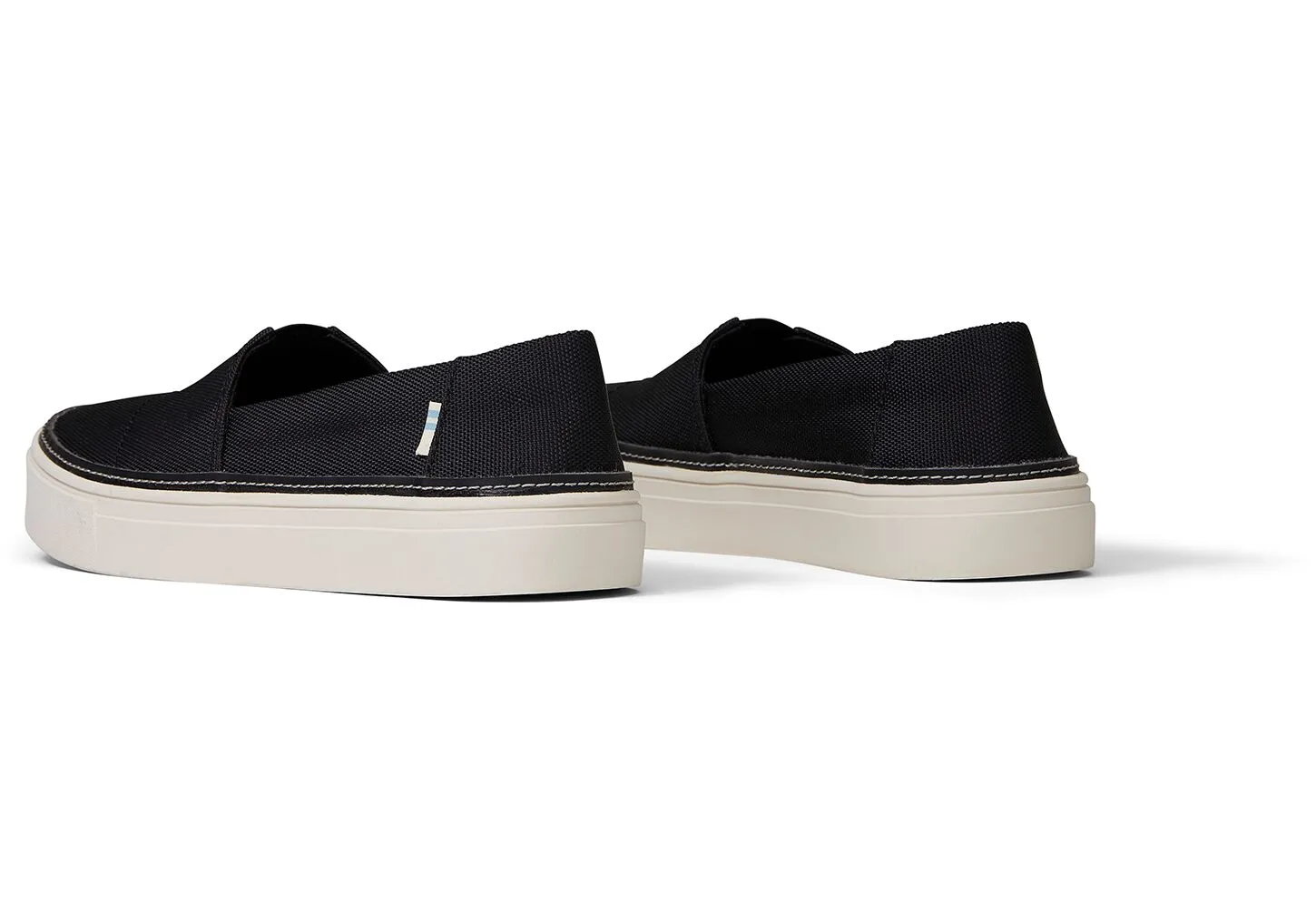 Black Textured Woven Women's Parker Slip-Ons