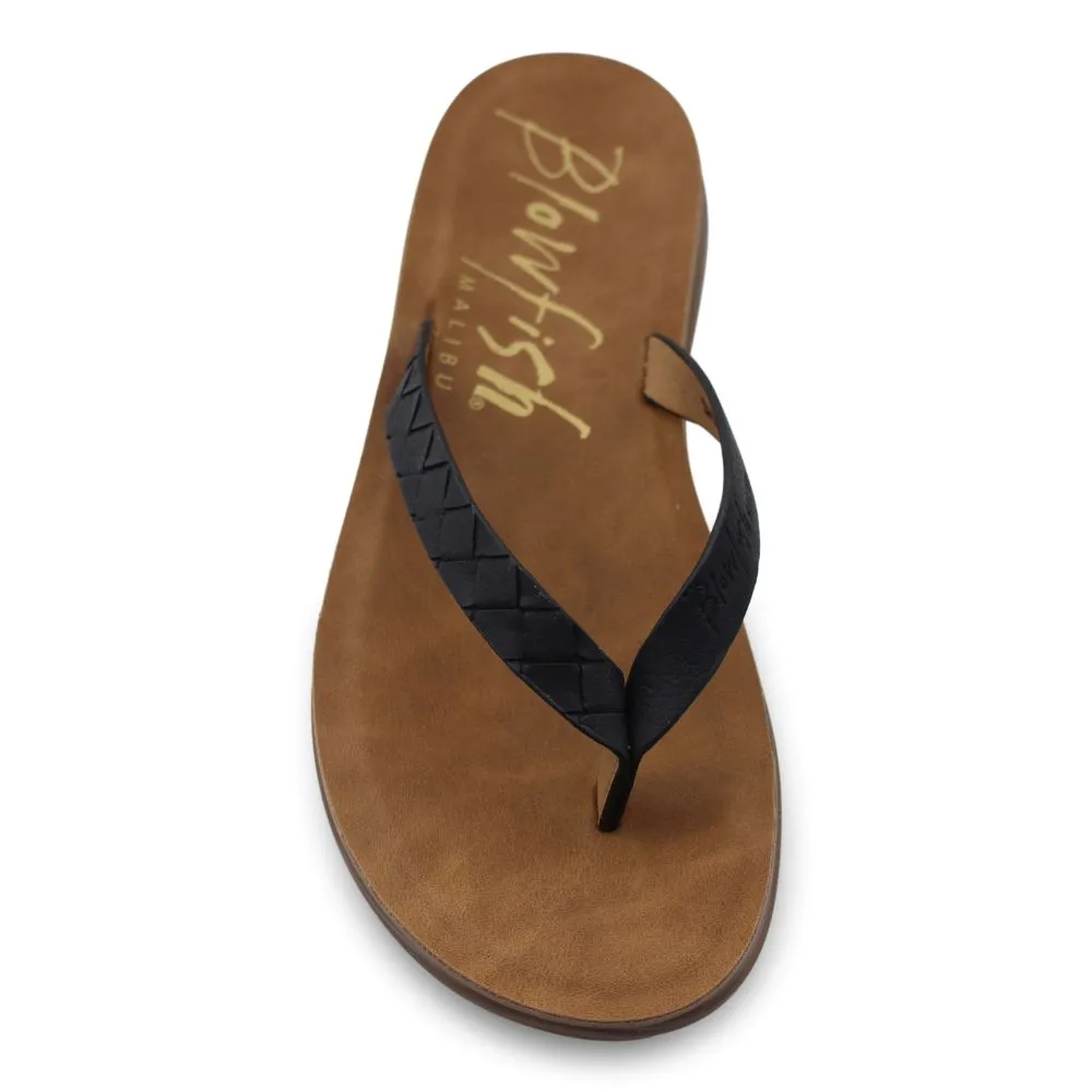 'Blowfish Malibu' Women's Santorini Thong Sandal - Black Sandstone