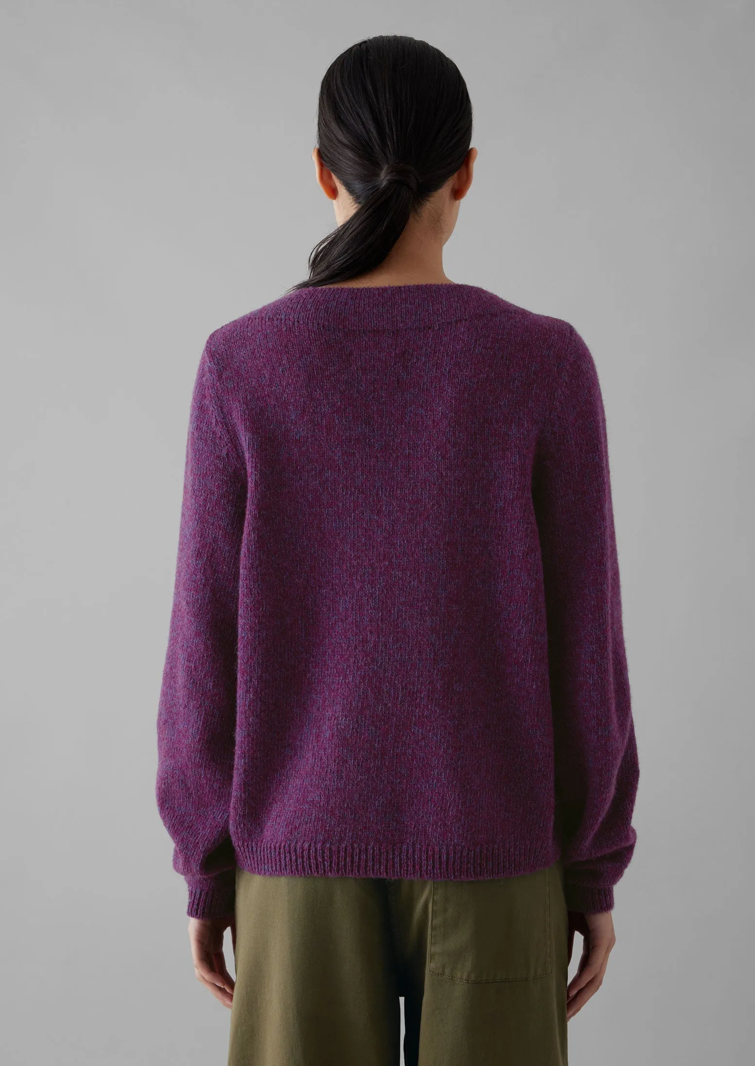 Boat Neck Wool Sweater | Amethyst