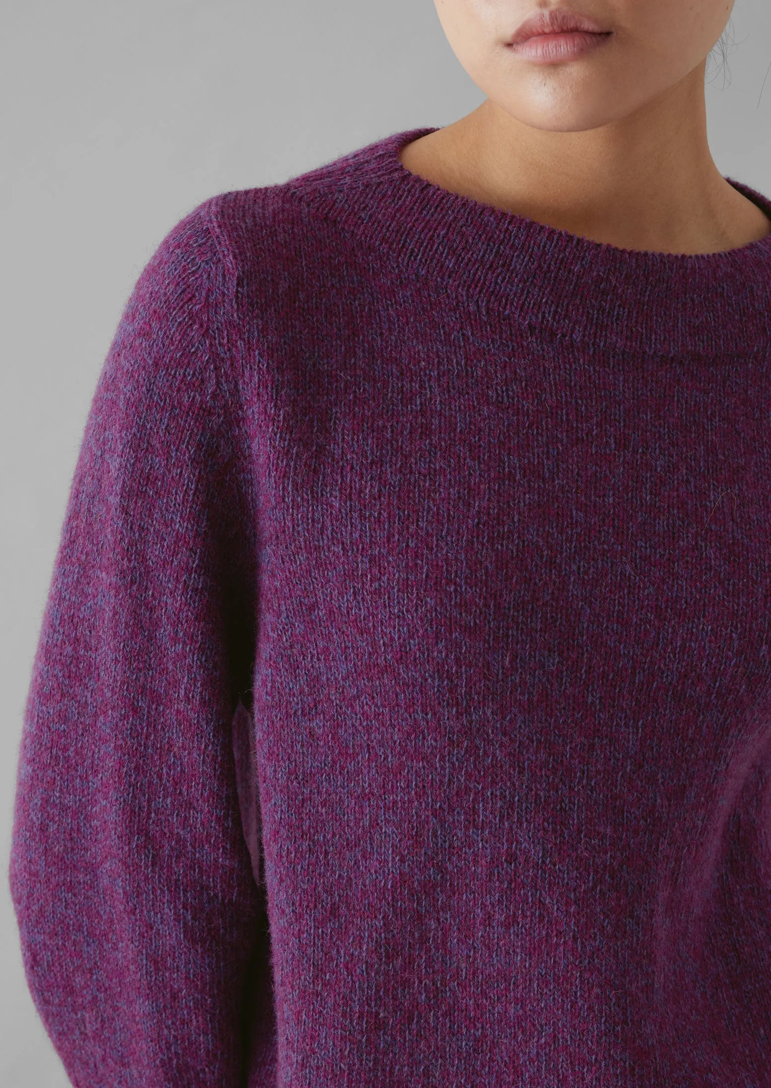 Boat Neck Wool Sweater | Amethyst