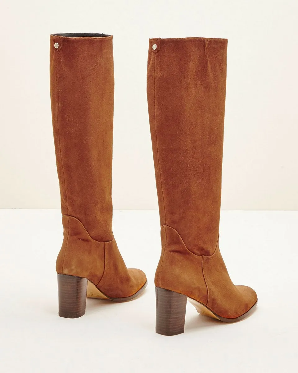 Bottes En Cuir De Veau Velours Cavanna - Camel