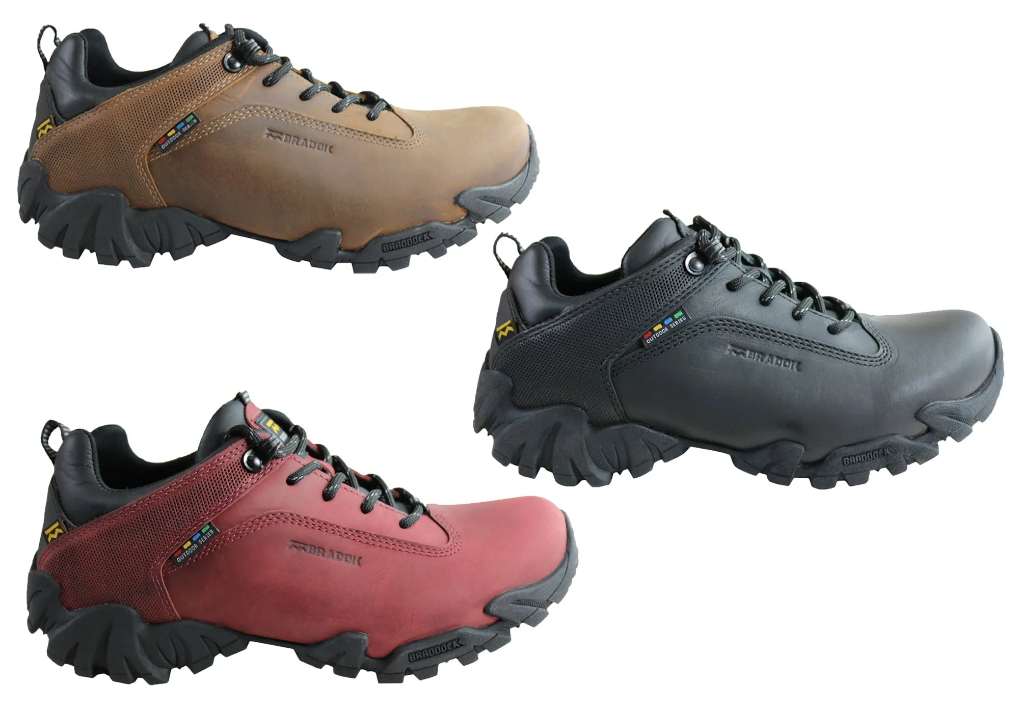 Bradok Krakatoa Mens Comfort Leather Hiking Shoes Made In Brazil