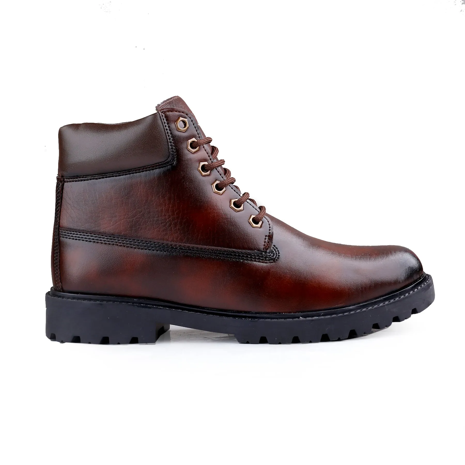 Bxxy's Faux Leather Lace-up Boots for Men