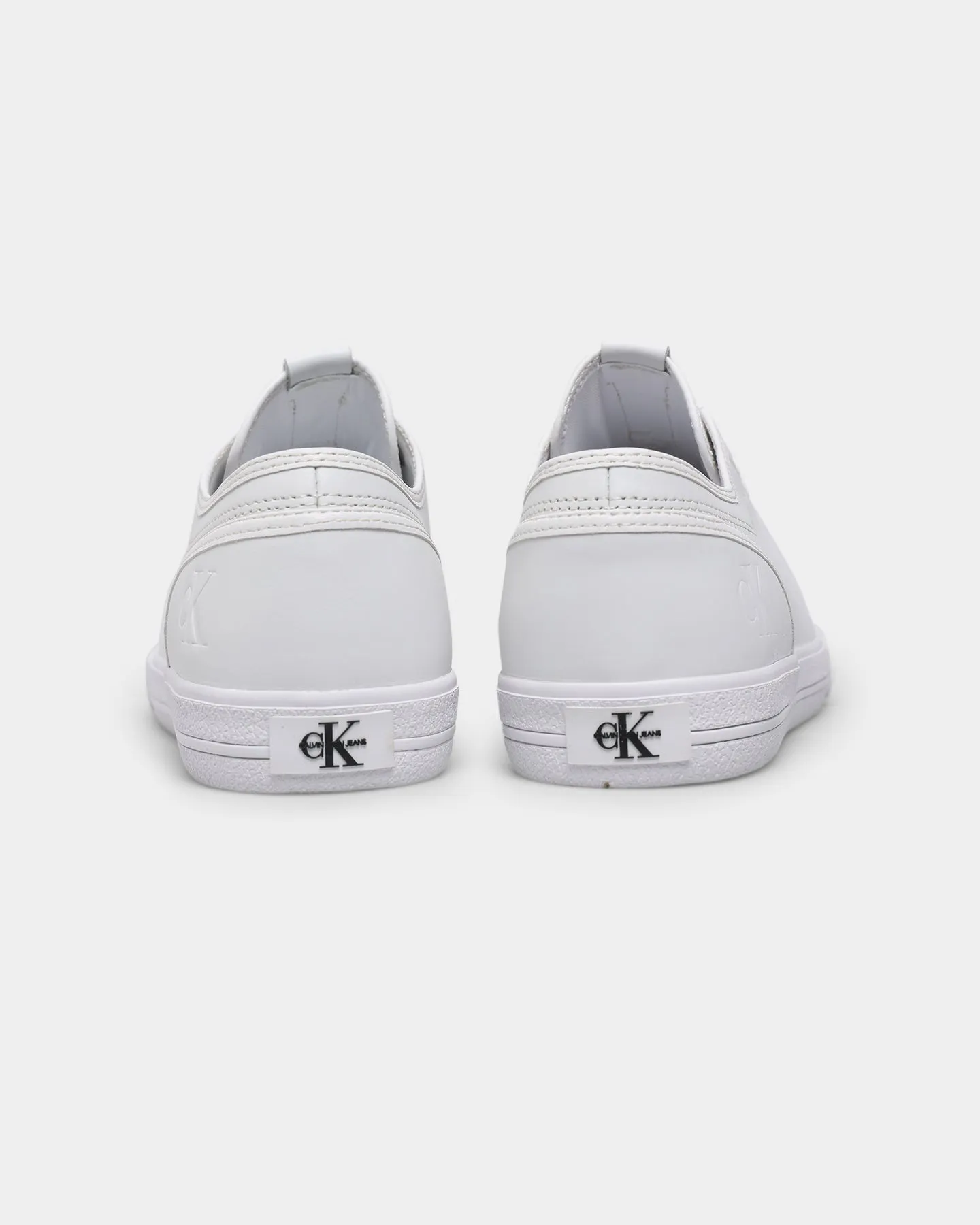 Calvin Klein Essential Vulcanised Lace Up Sneakers Triple White