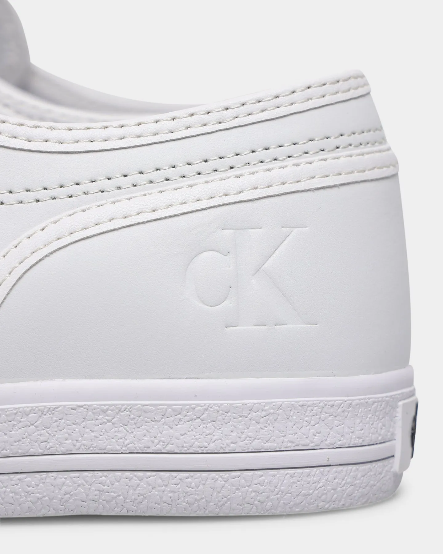 Calvin Klein Essential Vulcanised Lace Up Sneakers Triple White