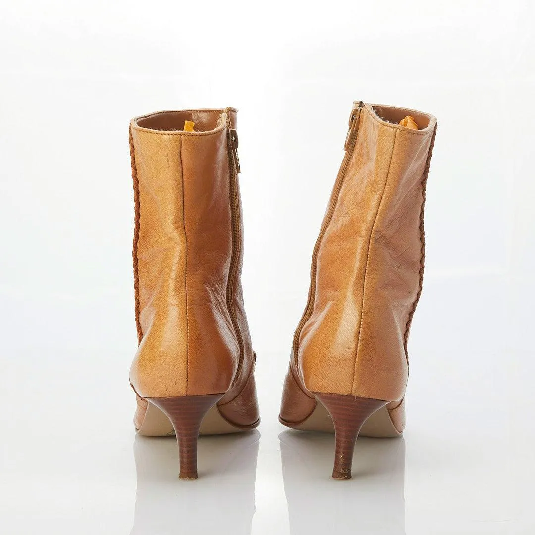 Carvela Leather Tan Ankle Boot UK Size 6.