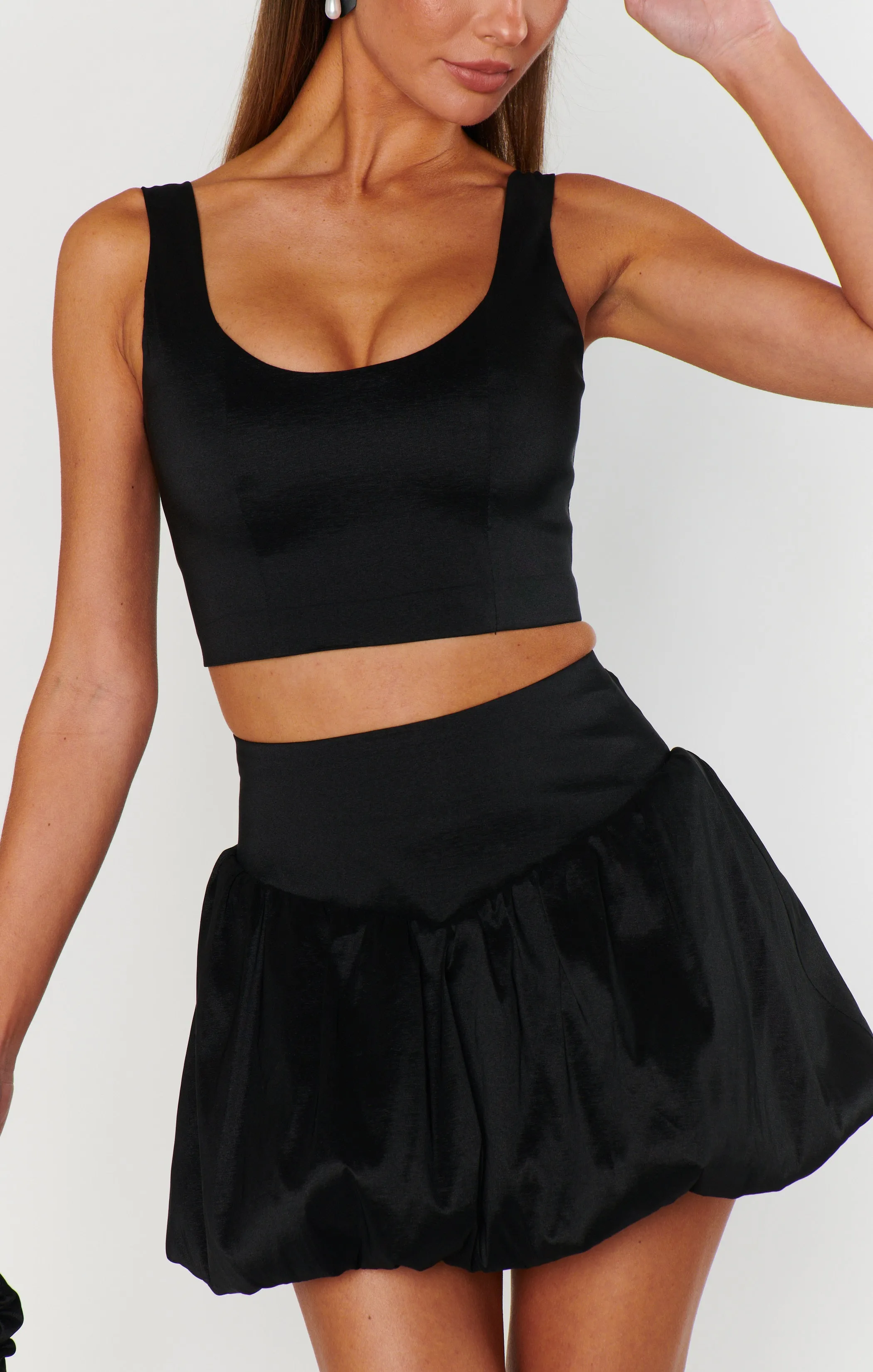 Celeste Skort ~ Black Taffeta