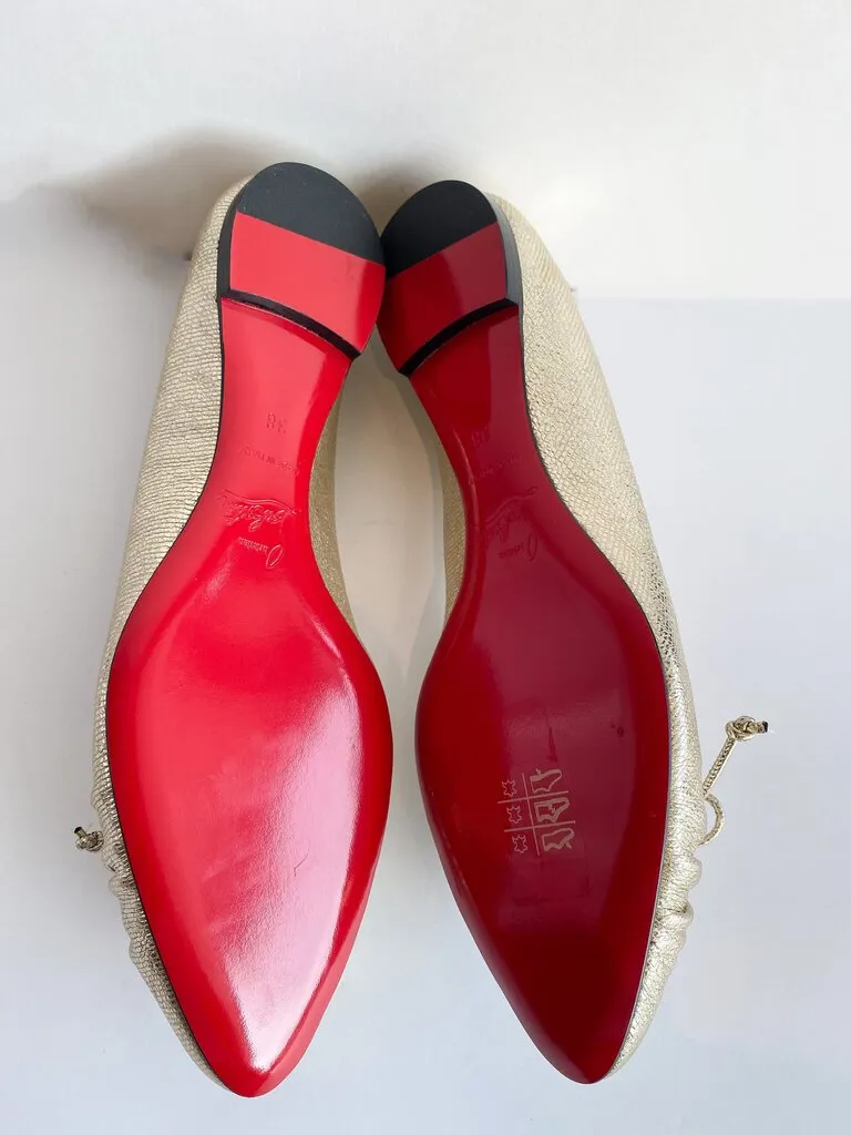 Christian Louboutin Embossed Leather Ballet Flats