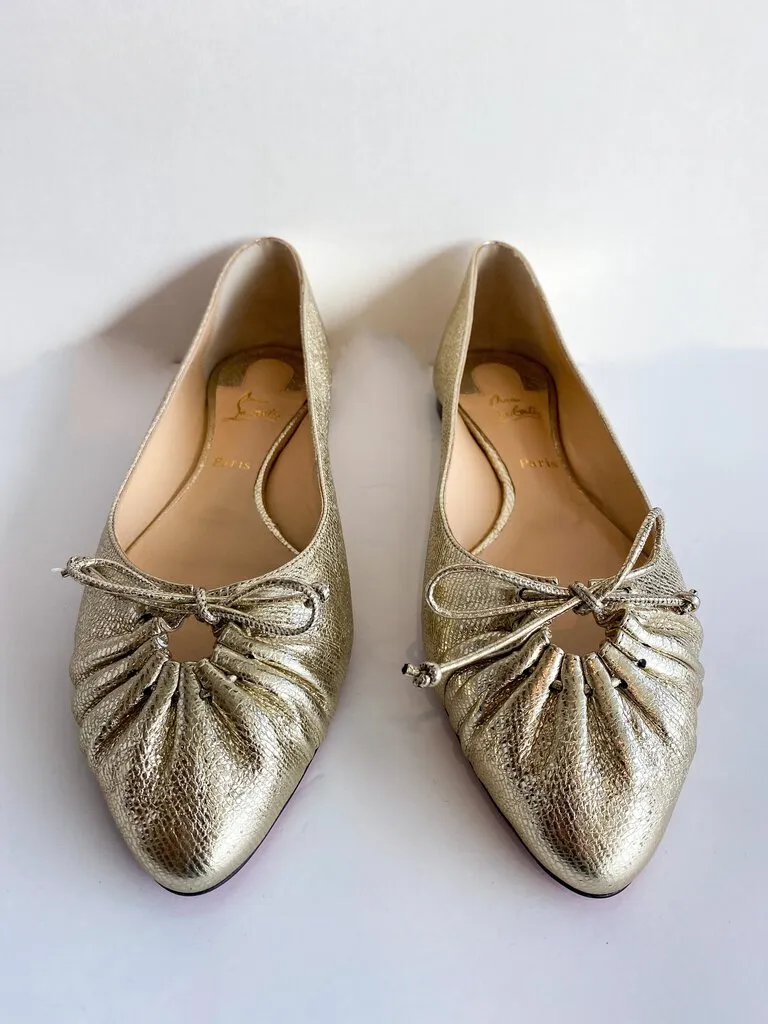 Christian Louboutin Embossed Leather Ballet Flats