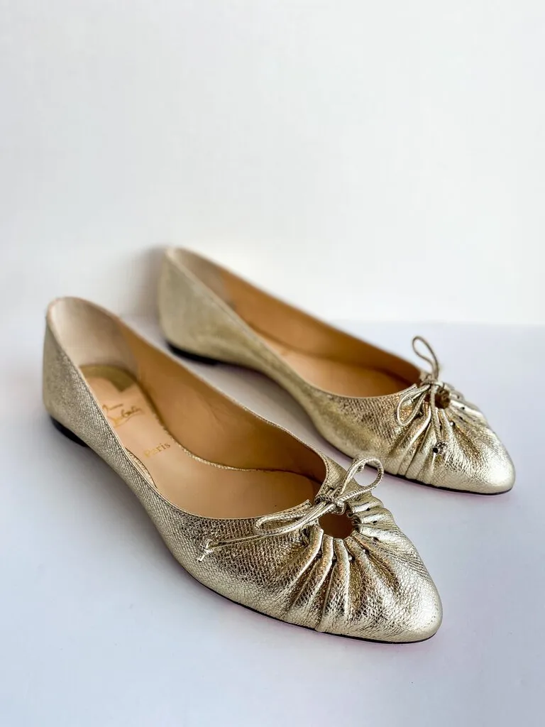 Christian Louboutin Embossed Leather Ballet Flats