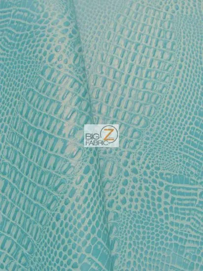 Crocodile Marine Vinyl Fabric - Auto/Boat - Upholstery Fabric / Teal / By The Roll - 30 Yards