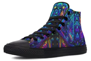 Cyber Cyan High Top Shoes