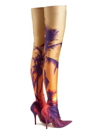 DALILA - SCENIC PRINT STOCKING BOOTS