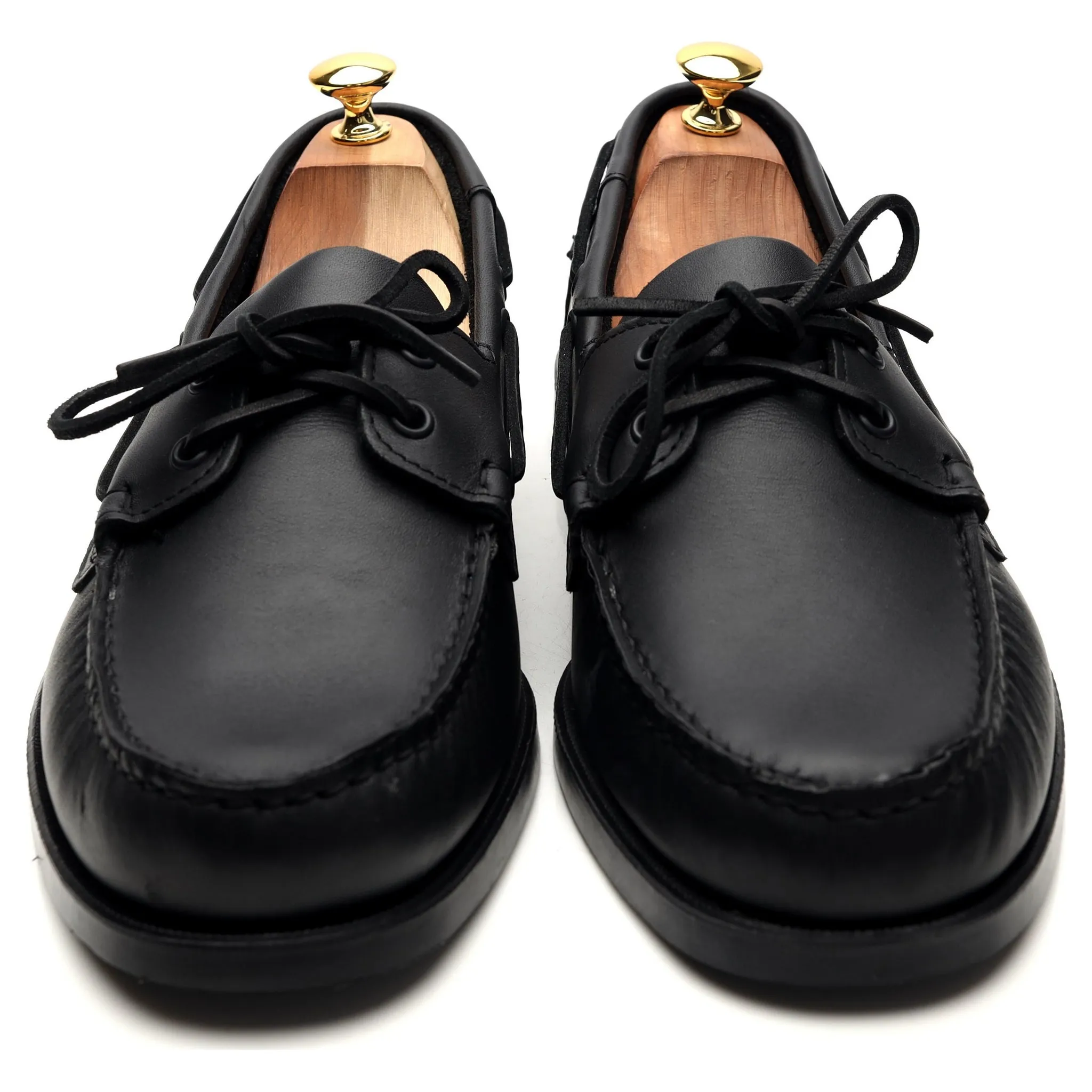 'Docksides Portland' Black Leather Boat Shoe UK 11