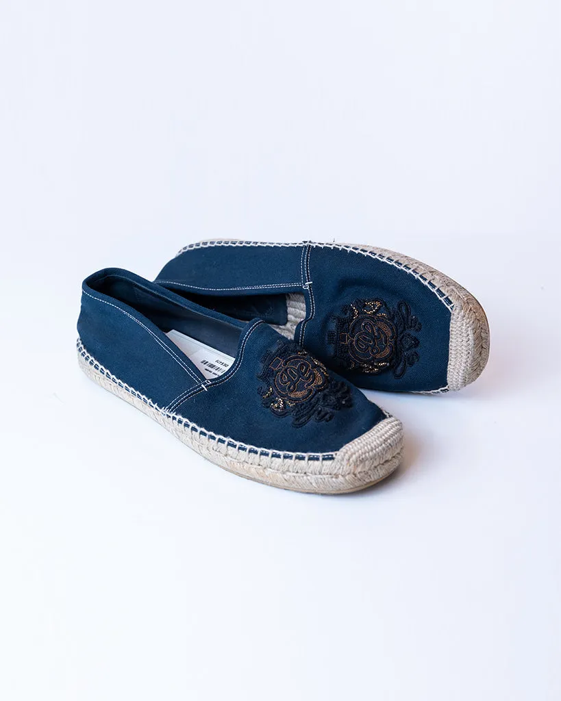 DOLCE & GABBANA CANVAS ESPADRILLES WITH COAT OF ARMS EMBROIDERY