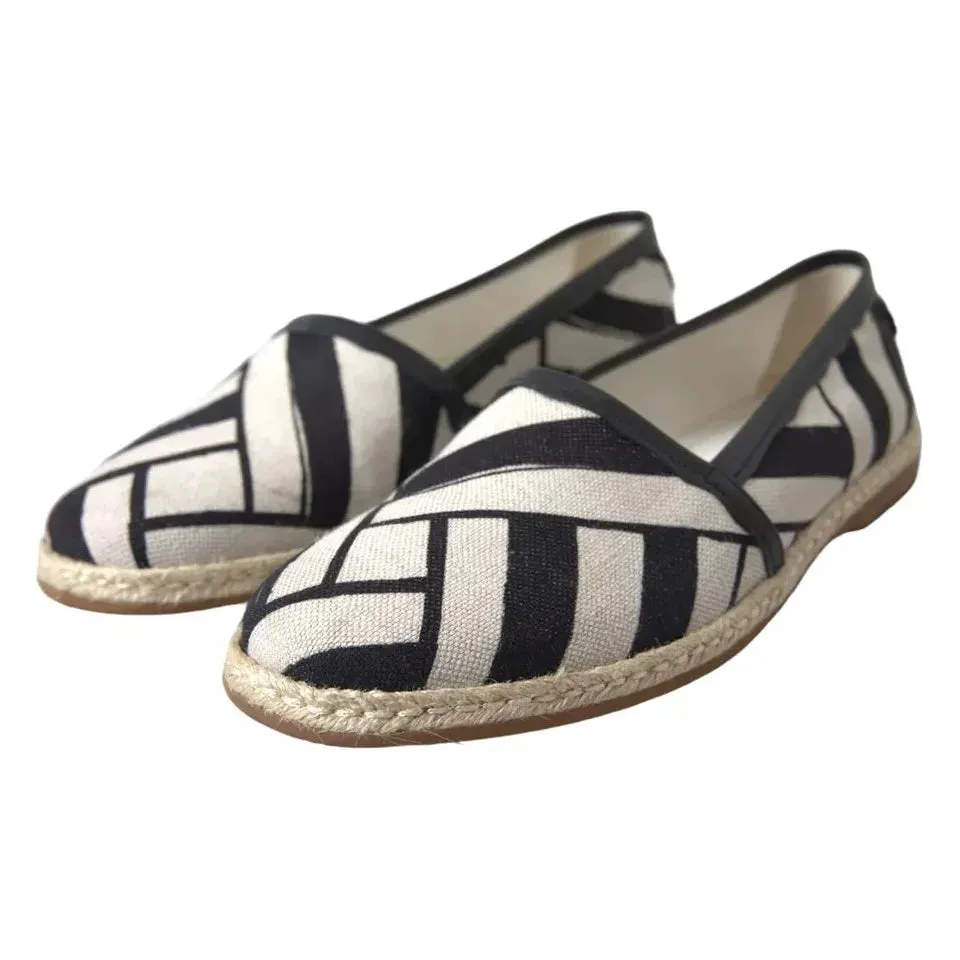 Dolce & Gabbana Elegant Striped Leather Espadrilles