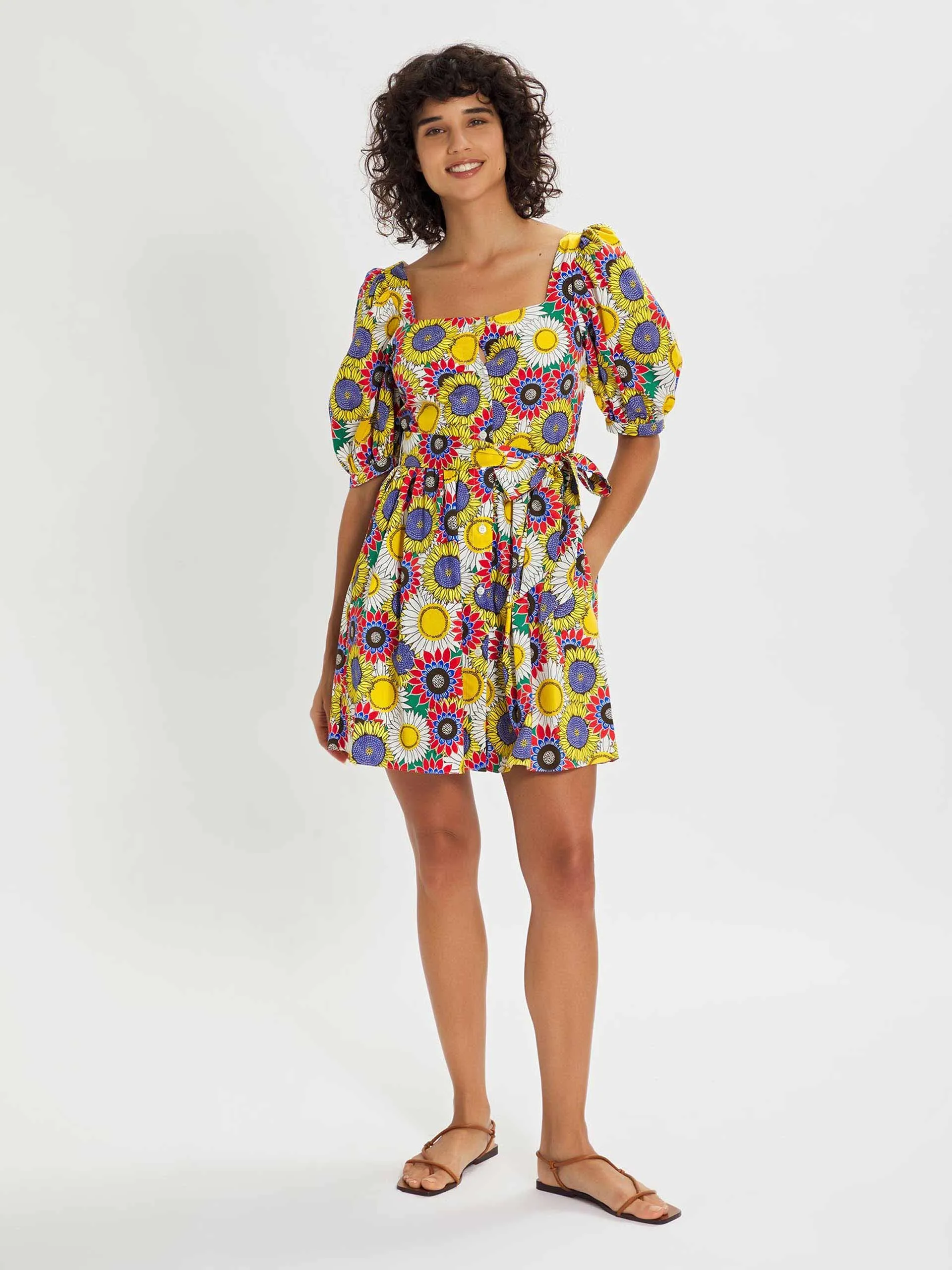 Dominique floral summer mini dress