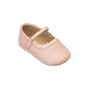 Elephantito Rose Scallop Laceup Crib Shoe