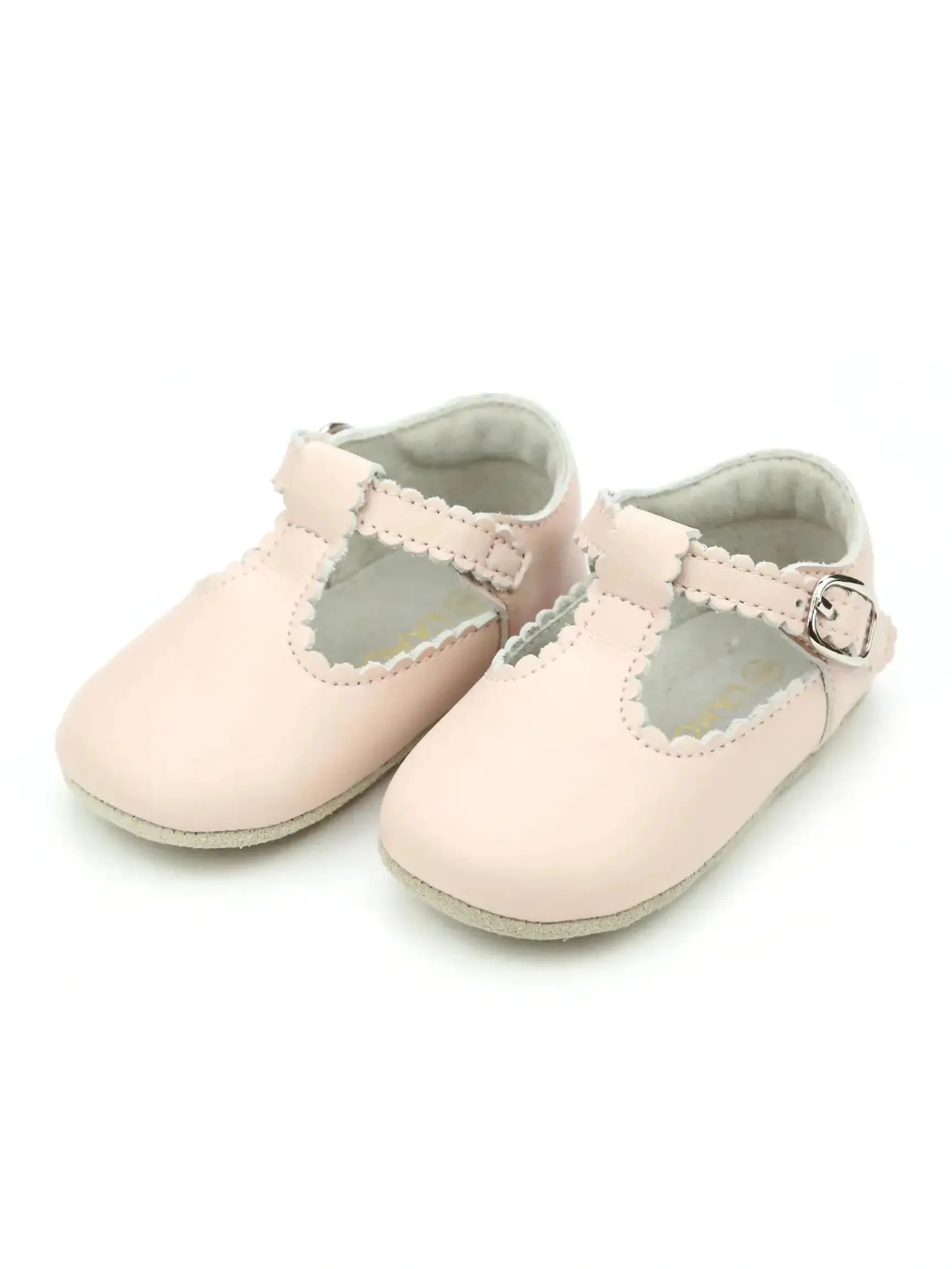 Elodie Scalloped T-Strap Mary Jane Crib Shoe