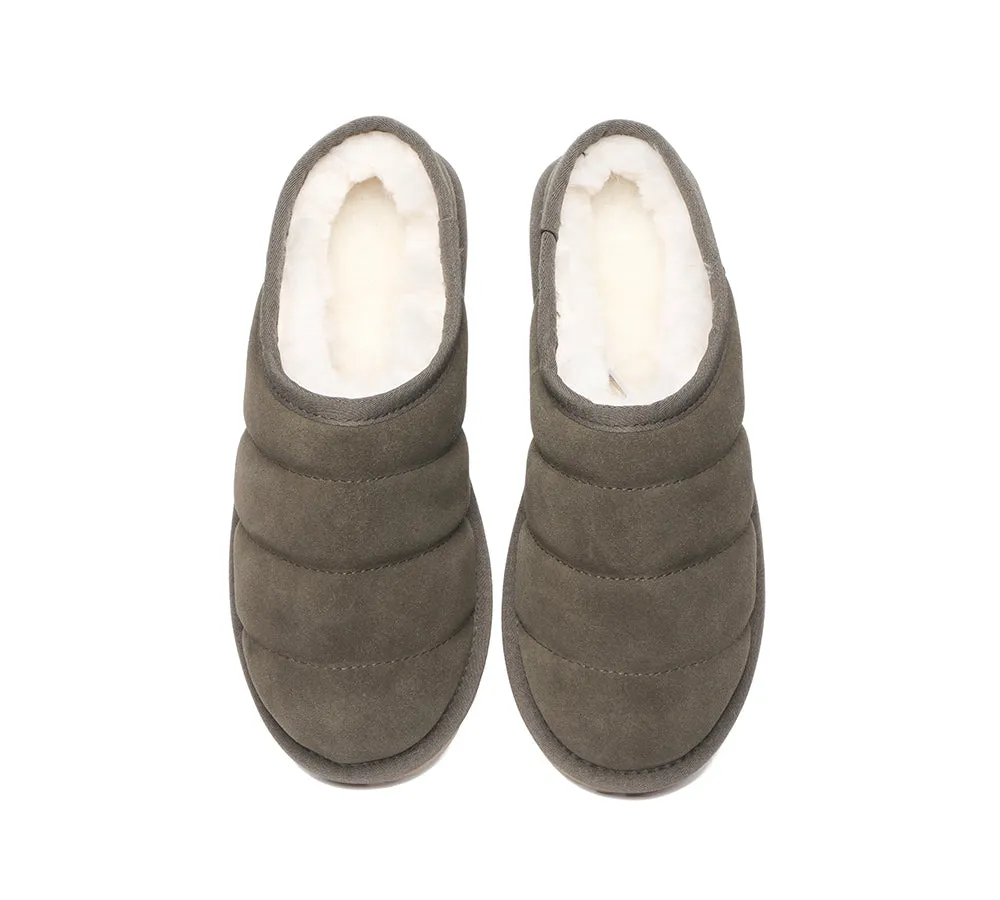 EVERAU® UGG Slippers Sheepskin Wool Ankle Ultra Puffer