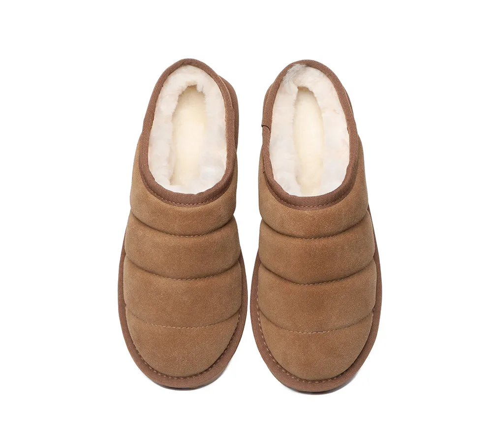 EVERAU® UGG Slippers Sheepskin Wool Ankle Ultra Puffer