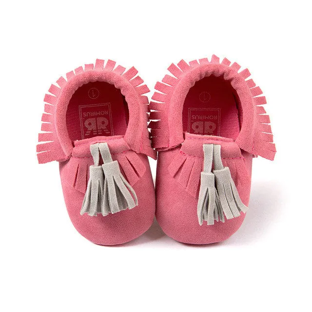 Fashion New Styles Suede PU Leather Infant Toddler Newborn Baby Children First Walkers Crib Moccasins Soft Moccs Shoes Footwear