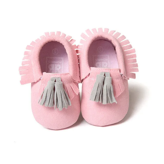 Fashion New Styles Suede PU Leather Infant Toddler Newborn Baby Children First Walkers Crib Moccasins Soft Moccs Shoes Footwear