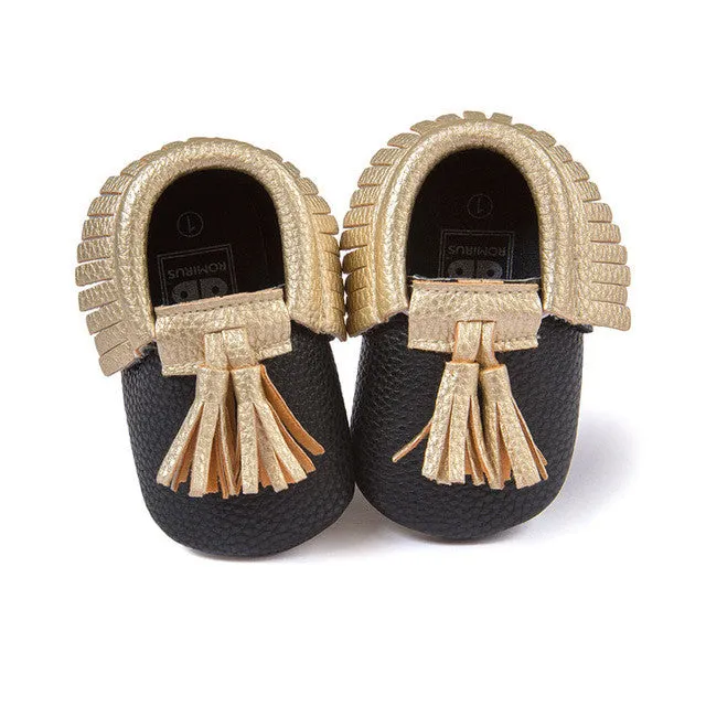 Fashion New Styles Suede PU Leather Infant Toddler Newborn Baby Children First Walkers Crib Moccasins Soft Moccs Shoes Footwear