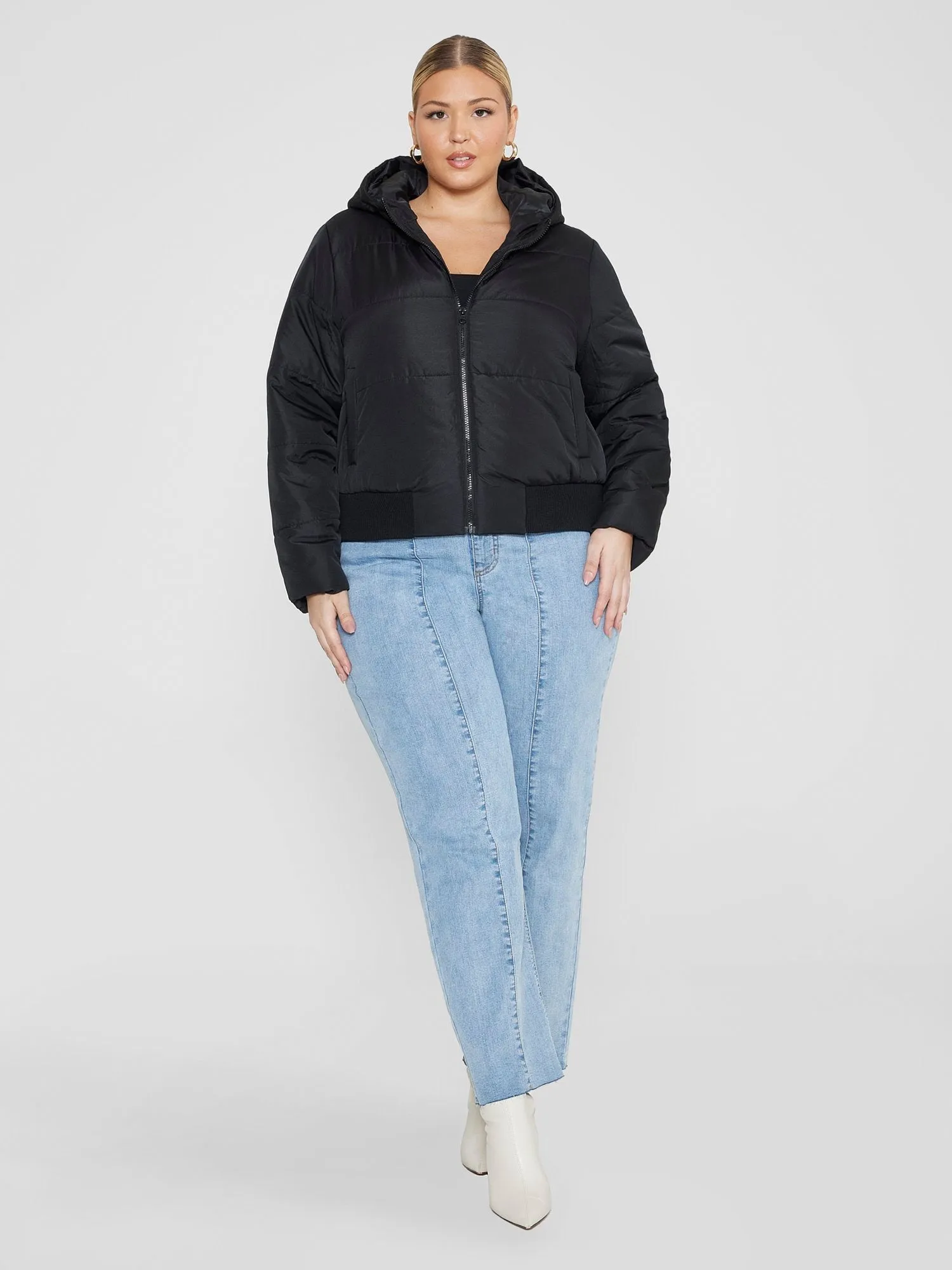 Fashion To Figure - Farrah Short Hooded Puffer Coat